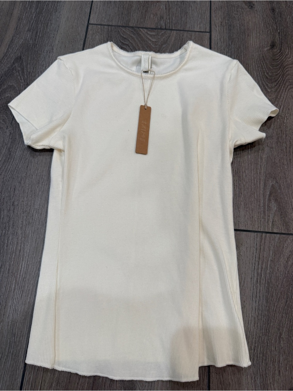 Skims cream/white Ribbed Short Sleeve Tee